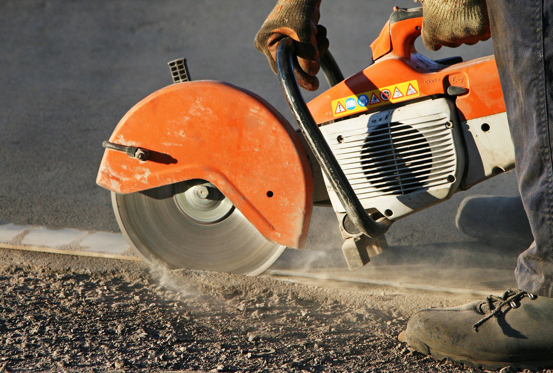 concrete cutting saw in action nz